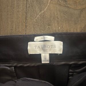 Talbots curvy black crop pants 8
